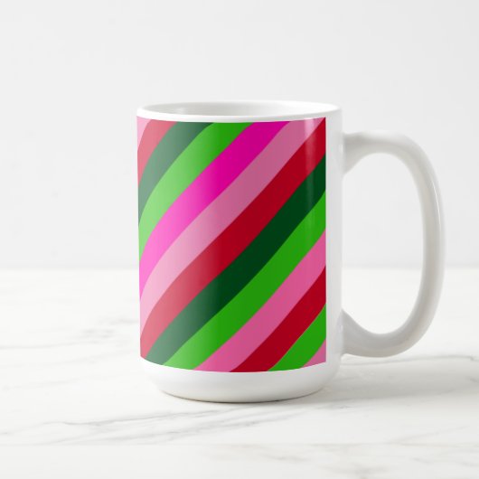 モダンな色使いのクリスマスストライプ コーヒーマグカップ (右)