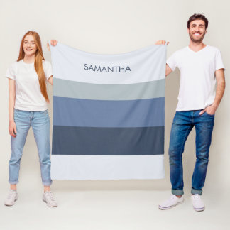 モダンな色彩ブロックのストライプであなたらしく フリースブランケット