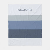 モダンな色彩ブロックのストライプであなたらしく フリースブランケット (正面)