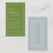 モダンな色:: 緑及び薄い灰色の名刺 名刺 (正面/裏面)