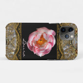 モダンな芍薬のモノグラム Case-Mate iPhoneケース (裏面(横))