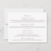 モダンな芍薬の花のウェディングインフォメーションカード 招待状 (正面)