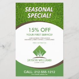 モダンな芝生管理/造園 ロゴマーク 白 チラシ