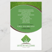 モダンな芝生管理/造園 ロゴマーク 白 チラシ (裏面)