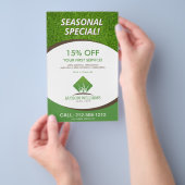 モダンな芝生管理/造園 ロゴマーク 白 チラシ (ハンドル)