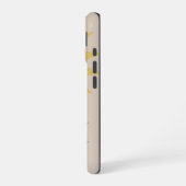 モダンな花とカスタムテキスト iPhone 16ケース (左側面)