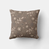 モダンな花と茎のブラウン インスピラティブ クッション (裏面)