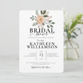 モダンな花のイラスト ブライダルシャワー 招待状 (スタンド正面)