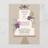 モダンな花のウェディングケーキ ポストカード (正面)