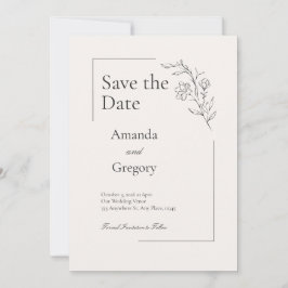 モダンな花のウェディング・セーブ・ザ・デート 招待状