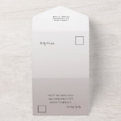 モダンな花のオレンジ ベージュ ウォーターカラー結婚式 オールインワン招待状 (外側)