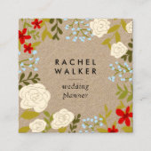 モダンな花のクラフトの正方形のプランナーの名刺 スクエア名刺 (正面)