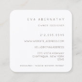 モダンな花のコンテンポラリーで自然なデザインカード スクエア名刺 (裏面)