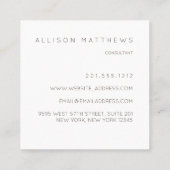 モダンな花のコンテンポラリーな緑 スクエア名刺 (裏面)