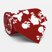 モダンな花のシルエットのタイ ネクタイ (ロール)