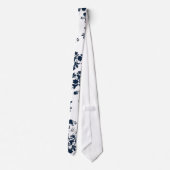 モダンな花のシルエットのモノグラムのタイ ネクタイ (裏面)