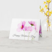 モダンな花のパーソナライズで幸せな母の日 カード (黄色い花)