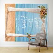 モダンな花のビーチバックドロップ写真プロップウェディング タペストリー (インサイチュ(横))