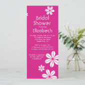 モダンな花のブライダルシャワーの招待状のショッキングピンク 招待状 (スタンド正面)