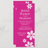 モダンな花のブライダルシャワーの招待状のショッキングピンク 招待状 (正面/裏面)