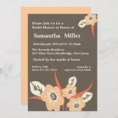 モダンな花のブライダルシャワー招待状 招待状 (正面/裏面)