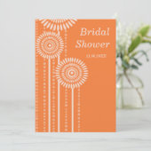 モダンな花のブライダルシャワー-オレンジ招待状 招待状 (スタンド正面)