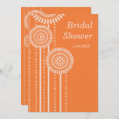 モダンな花のブライダルシャワー-オレンジ招待状 招待状 (正面/裏面)