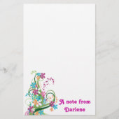 モダンな花のメモ帳 便箋 (正面)