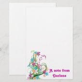 モダンな花のメモ帳 便箋 (正面/裏面)