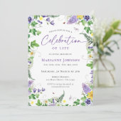 モダンな花のライフセレブレーション葬儀 招待状 (スタンド正面)