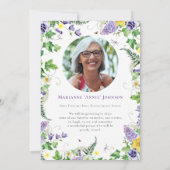 モダンな花のライフセレブレーション葬儀 招待状 (裏面)