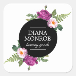 モダンな花のリース スクエアシール