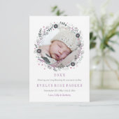 モダンな花のリース 誕生のお知らせ 案内状 (スタンド正面)