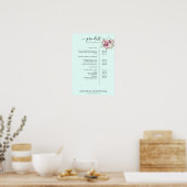 モダンな花の価格リストポスター ポスター (キッチン)