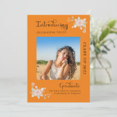 モダンな花の卒業式2022写真招待状 招待状 (スタンド正面)