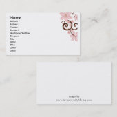 モダンな花の名刺 名刺 (正面/裏面)