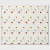 モダンな花の抽象画 水彩の花のアート ラッピングペーパー (フラット)