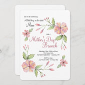 モダンな花の招待状 招待状 (正面/裏面)