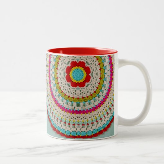 モダンな花の曼荼羅11のozのツートーンマグ ツートーンマグカップ (右)