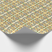 モダンな花の格子縞の抽象芸術 ラッピングペーパー (角)