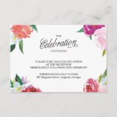 モダンな花の水彩画の結婚式出欠確認カード エンクロージャーカード (正面)