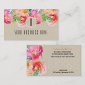 モダンな花の水彩画の顧客ロイヤルティカード ロイヤリティカード (正面/裏面)