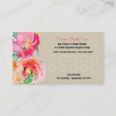 モダンな花の水彩画の顧客ロイヤルティカード ロイヤリティカード (裏面)