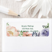 モダンな花の水彩画 ブライダルシャワー招待状 ラベル (インサイチュ)