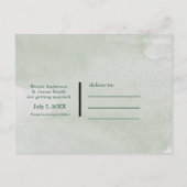 モダンな花の水彩画 Save the Date ウェディング 案内ポストカード (裏面)