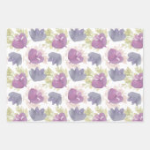 モダンな花の水彩 ラッピングペーパーシート (正面)