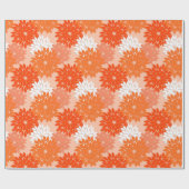 モダンな花の着物のプリント、モモの珊瑚のオレンジ ラッピングペーパー (フラット)