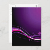 モダンな花の紫色 ポストカード (正面/裏面)