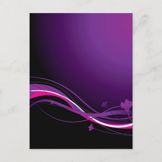 モダンな花の紫色 ポストカード (正面)