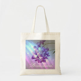 モダンな花の薄紫の紫色の蘭の新婦付添人 トートバッグ